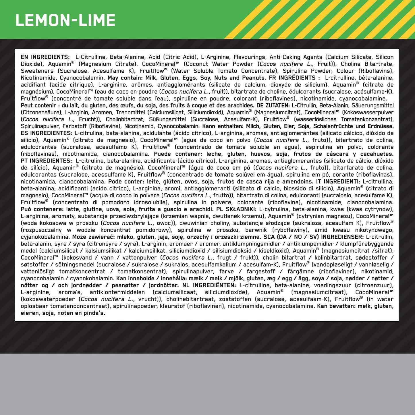 Optimum Nutrition Platinum PUMP Pre-Workout, Integratore Alimentare Pre-Workout Intenso Senza Caffeina con Fruitflow, Beta-Alanina, L-Arginina, L-Citrullina, Gusto Lime, 20 dosi, 380 g - urmax