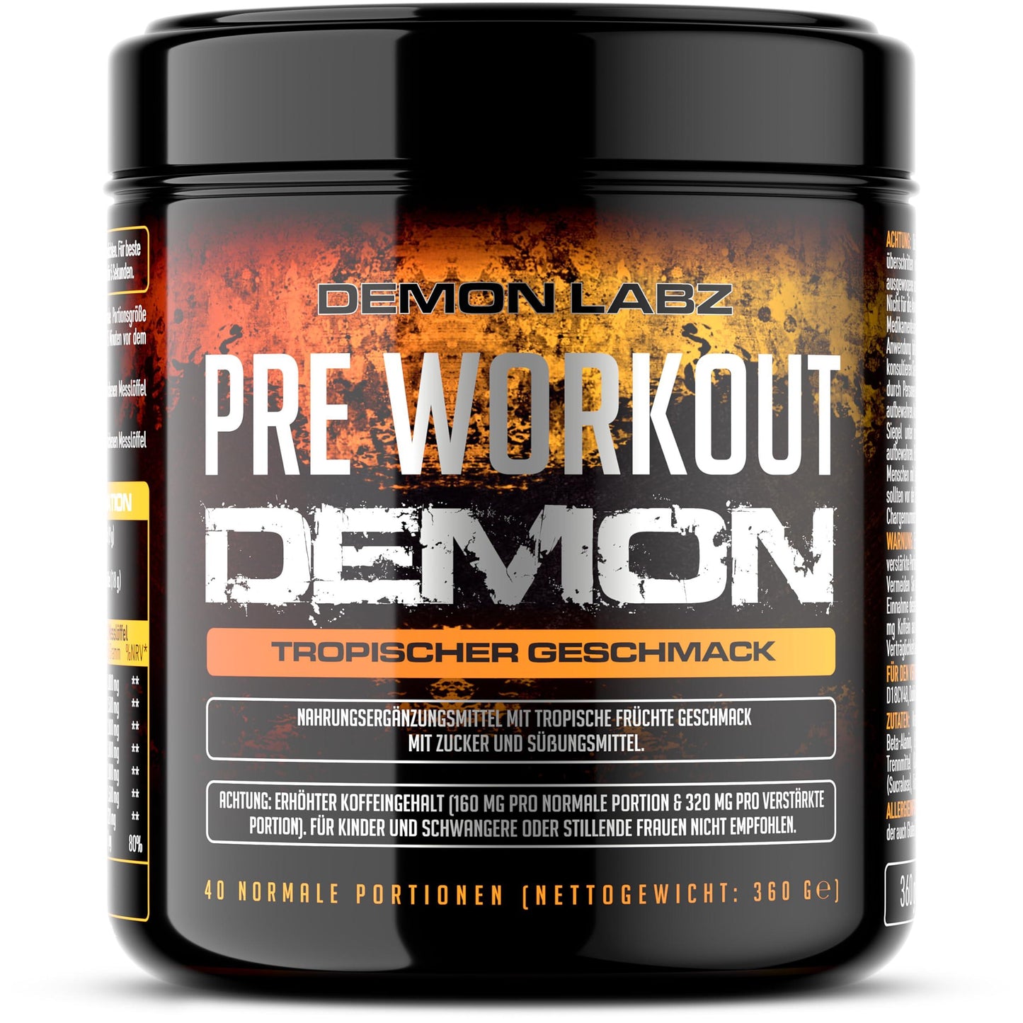 🔥 Pre Workout Demon – 360g | Blauer Himbeer | 40 Дози | Pre-Workout Booster с Креатин, Бета-Аланин, Таурин и Кофеин | Веган | Климатично неутрален | Произведен в Германия 🔥 - urmax
