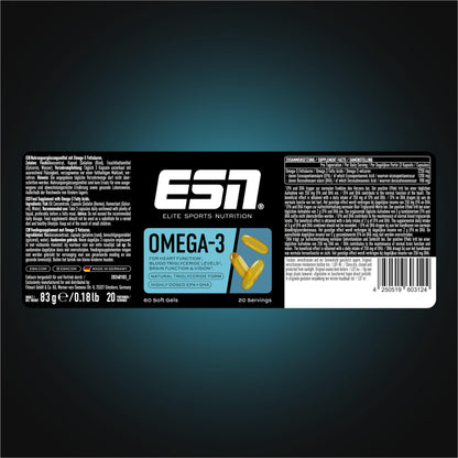 🔥 ESN Omega-3 – 60 Капсули | Високодозирани EPA & DHA | Подкрепа за Сърце, Мозък и Очи | 1200 mg EPA & 900 mg DHA на Доза 🏆 ПОДДРЪЖКА НА СЪРДЕЧНО-СЪДОВАТА СИСТЕМА, МОЗЪЧНАТА ФУНКЦИЯ И ЗРЕНИЕТО! - urmax