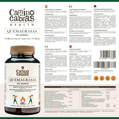 FATBURNER 8-in-1, Abnehmen Schnell Fettverbrenner, Stoffwechsel Beschleunigen, Appetitzügler - L Carnitin, Chrom, Garcinia, Vitamin C, B6, Grüner Tee, Glucomannan, Schwarzer Pfeffer, 90 Vegan Kapseln - urmax