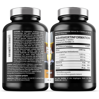 🔥 BCAA ТАБЛЕТКИ – 2400 mg BCAAs на Доза | Високодозирани Аминокиселини | 120 Таблетки | Подходящи за Вегани и Вегетарианци | Произведено в ЕС 🏆 ПОДКРЕПА ЗА МУСКУЛЕН РАСТЕЖ, ВЪЗСТАНОВЯВАНЕ И ИЗДРЪЖЛИВОСТ! - urmax