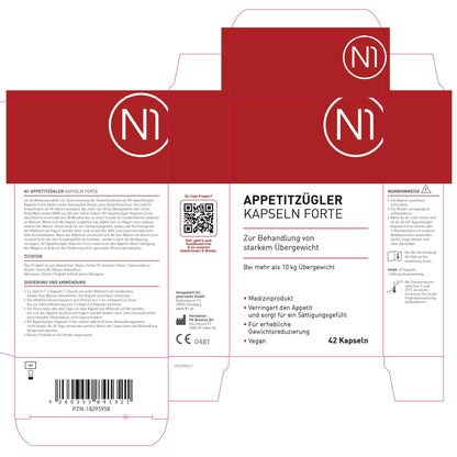 N1 Appetite Suppressant Forte – Medical Device for Treating Severe Obesity – Diet, Appetite Suppressant Strong Quick Weight Loss, Quick Weight Loss Tablets, 42 Capsules - urmax