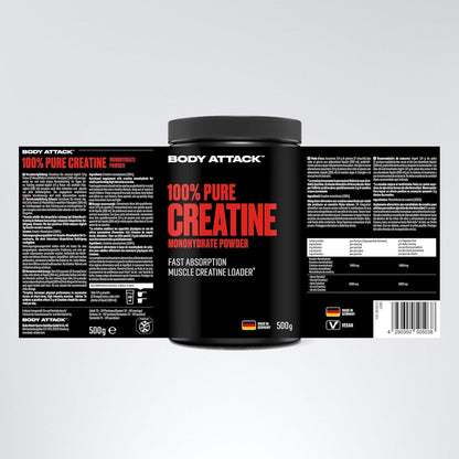 Body Attack 100 Pure Creatine Capsules, 240 Capsules, 1 Pack (1 x 221g) 24842 500g - urmax