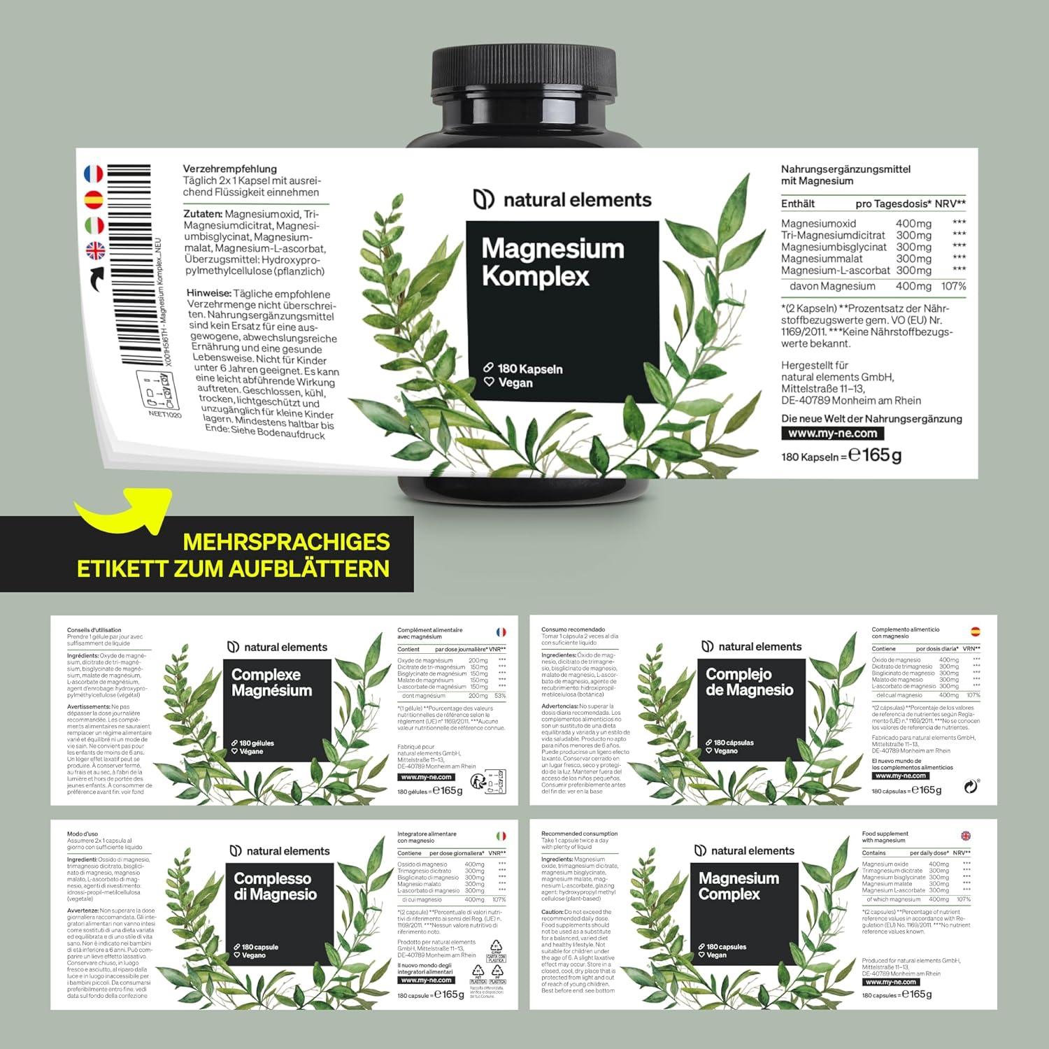 🔥 Magnesium Komplex – 180 Капсули | 400 mg Елементарен Магнезий | 5 Форми на Магнезий | Веган | Лабораторно Тестван 🏆 5 ВИСОКОКАЧЕСТВЕНИ МАГНЕЗИЕВИ ФОРМИ ЗА ОПТИМАЛНО УСВОЯВАНЕ! - urmax