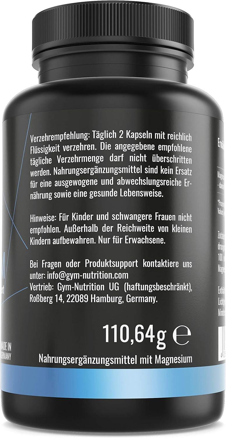 Magnesium – Hochdosiert – Laborgeprüft - Magnesium-Bisglycinat – 100mg reines Magnesium pro Kapsel ohne Zusätze — vegan - Made in Germany — 150 Kapseln - urmax