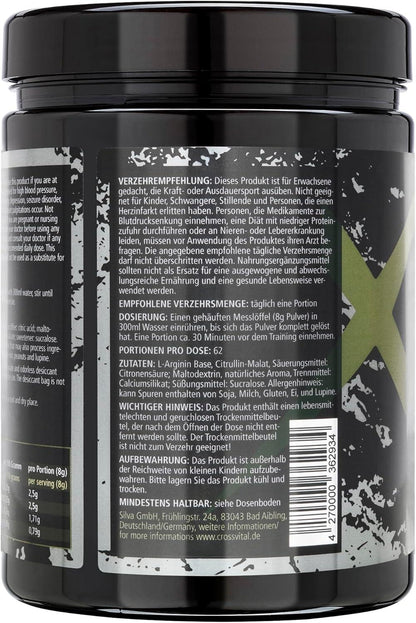 L-ARGININ & L-CITRULLIN Pulver I Lemon & Lime I CROSSVITAL I vegan I 500g I made in Germany - urmax