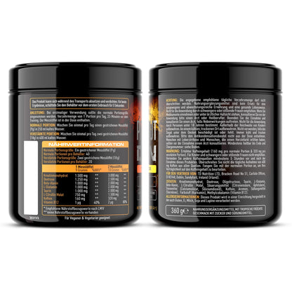 🔥 Pre Workout Demon – 360g | Blauer Himbeer | 40 Дози | Pre-Workout Booster с Креатин, Бета-Аланин, Таурин и Кофеин | Веган | Климатично неутрален | Произведен в Германия 🔥 - urmax