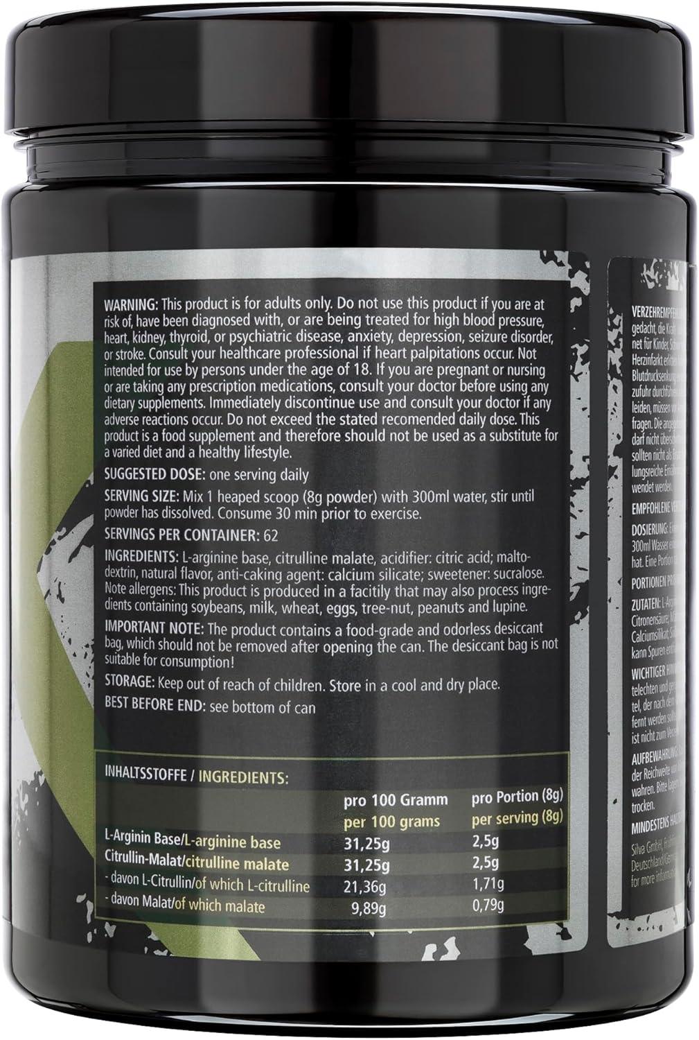 L-ARGININ & L-CITRULLIN Pulver I Lemon & Lime I CROSSVITAL I vegan I 500g I made in Germany - urmax