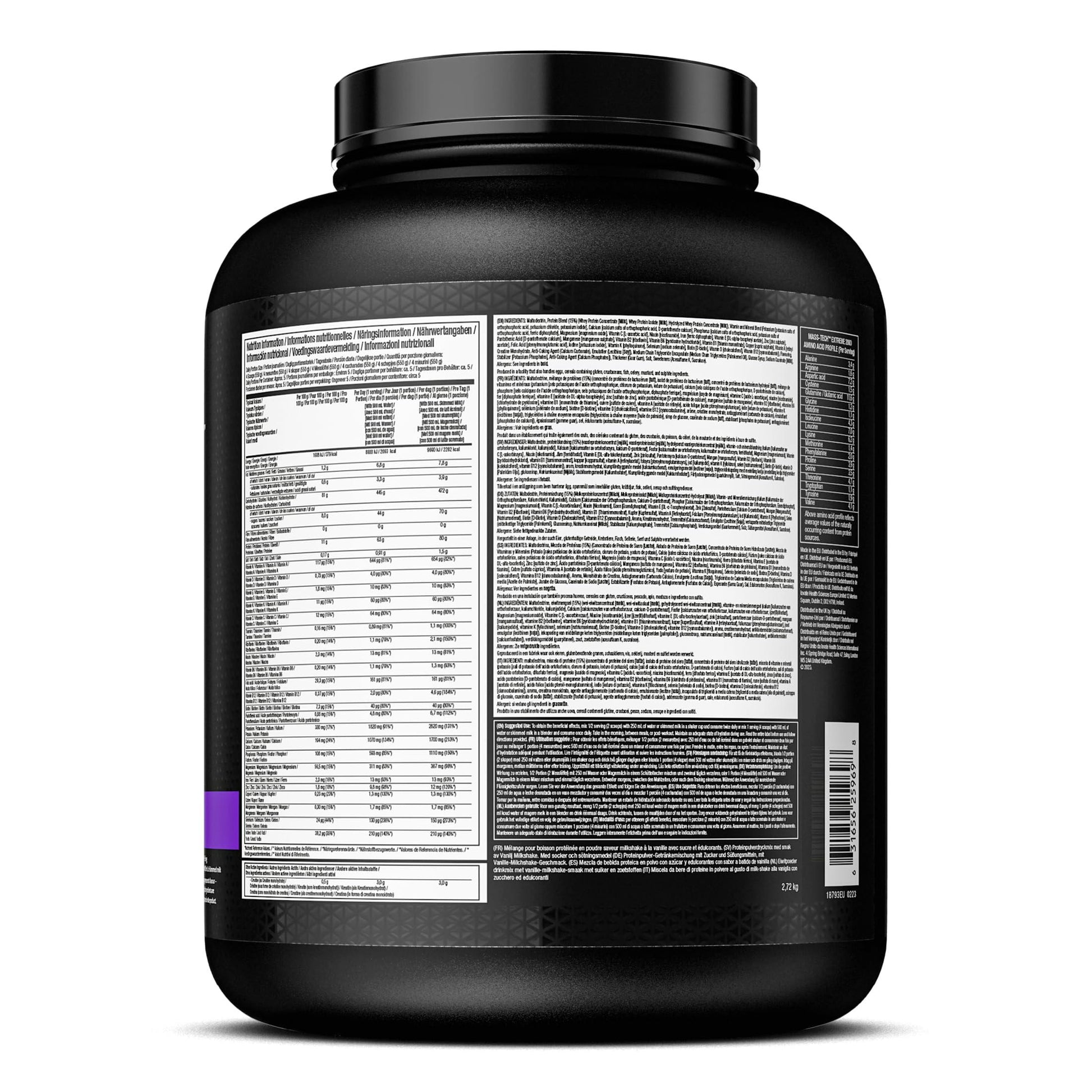🏋️‍♂️ MuscleTech Mass-Tech Extreme 2000 | 2.72 кг | 80 г Протеин, 400 г Въглехидрати, 2000+ Калории | Triple Chocolate Brownie 🍫 💥 Перфектен за покачване на маса и мускулен растеж! - urmax