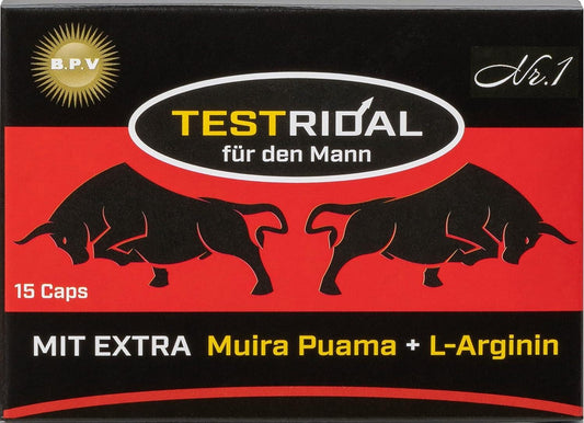 B.P.V - Testridal 15 Kapseln - Hardcore Booster - Hochdosiertes Kombi-Produkt perfekt geeignet für Sportler und Aktive Männer - Für Lust - Liebe - Leidenschaft und mehr - urmax