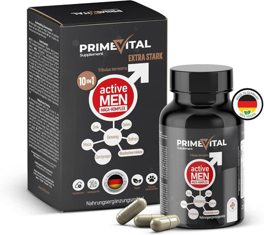 🔥 Maca Capsules High Dose for Men | 90 капсули | 20:1 Мака екстракт, Tribulus Terrestris, Женшен, Кордицепс, Шафран, Цинк & Селен | Веган | Произведено в Германия 💪 Повишаване на тестостерона | Подобрена енергия и издръжливост | Мъжка сила и жизненост - urmax