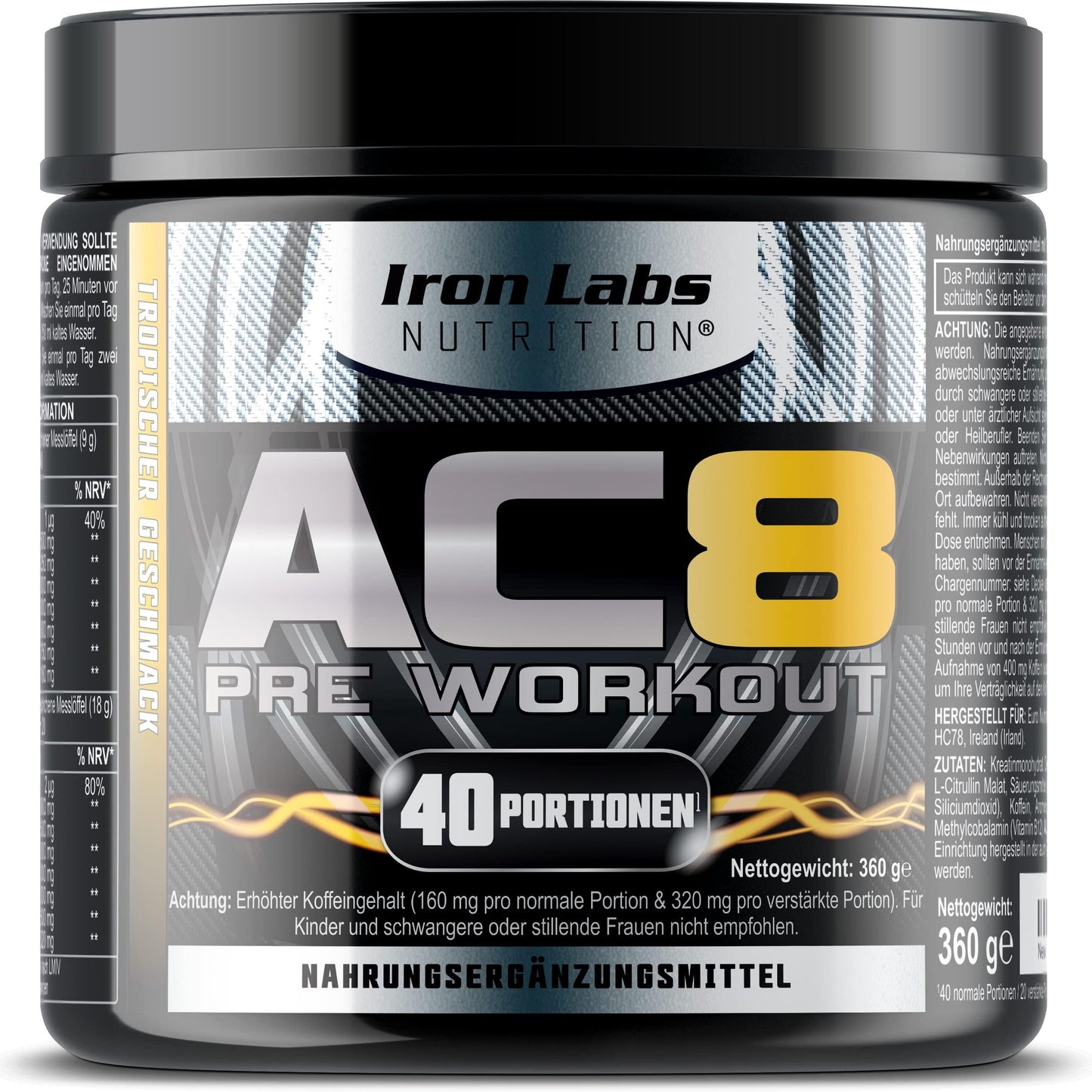 🔥 AC8 – PRE WORKOUT BOOSTER | 360Г | 40 ПОРЦИИ | МОЩЕН ТРЕНИРОВОЧЕН ПАРТНЬОР ЗА МЪЖЕ И ЖЕНИ 🔥 - urmax