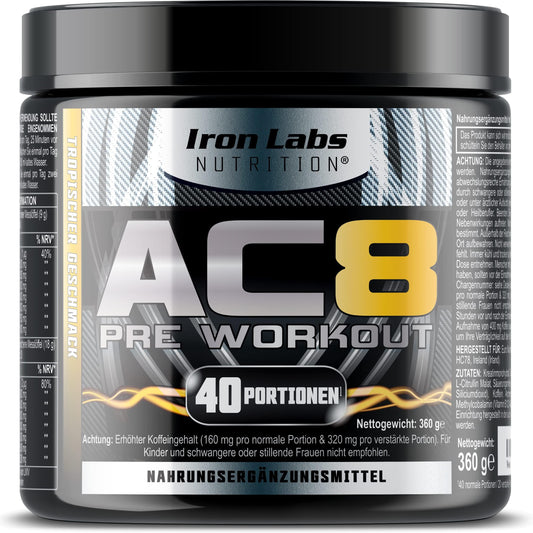 🔥 AC8 – PRE WORKOUT BOOSTER | 360Г | 40 ПОРЦИИ | МОЩЕН ТРЕНИРОВОЧЕН ПАРТНЬОР ЗА МЪЖЕ И ЖЕНИ 🔥 - urmax