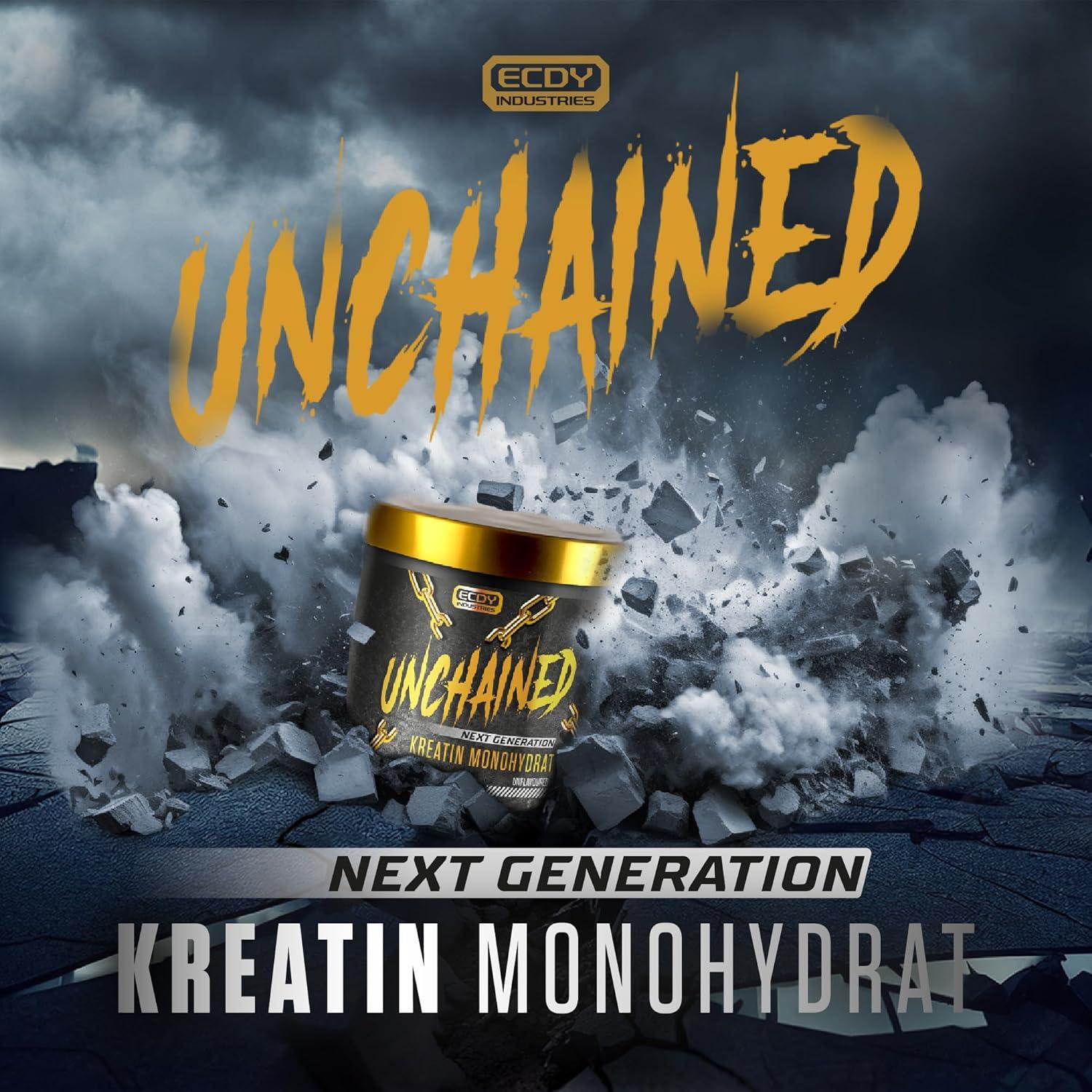⚡ UNCHAINED Creatin Monohydrat – Чист Креатин Монохидрат | 350 г | Висока Разтворимост | Произведено в Германия - urmax