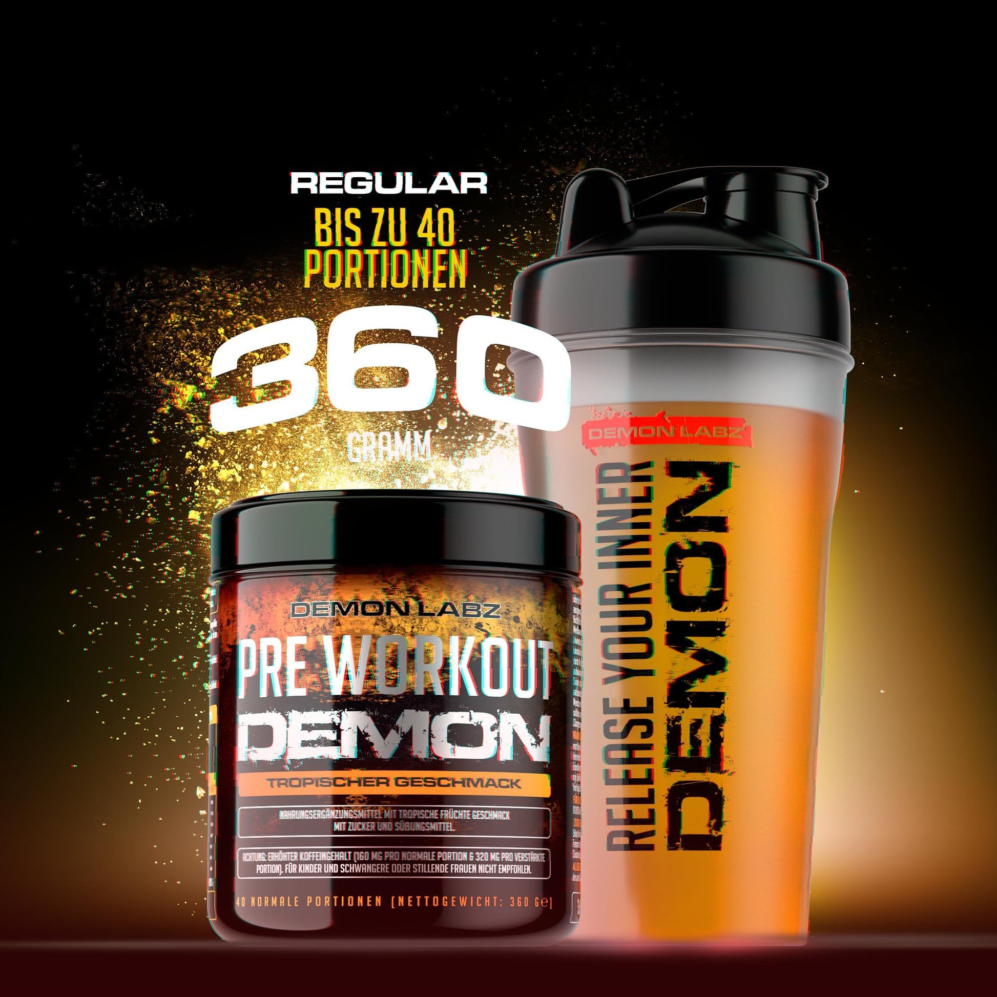 🔥 Pre Workout Demon – 360g | Blauer Himbeer | 40 Дози | Pre-Workout Booster с Креатин, Бета-Аланин, Таурин и Кофеин | Веган | Климатично неутрален | Произведен в Германия 🔥 - urmax