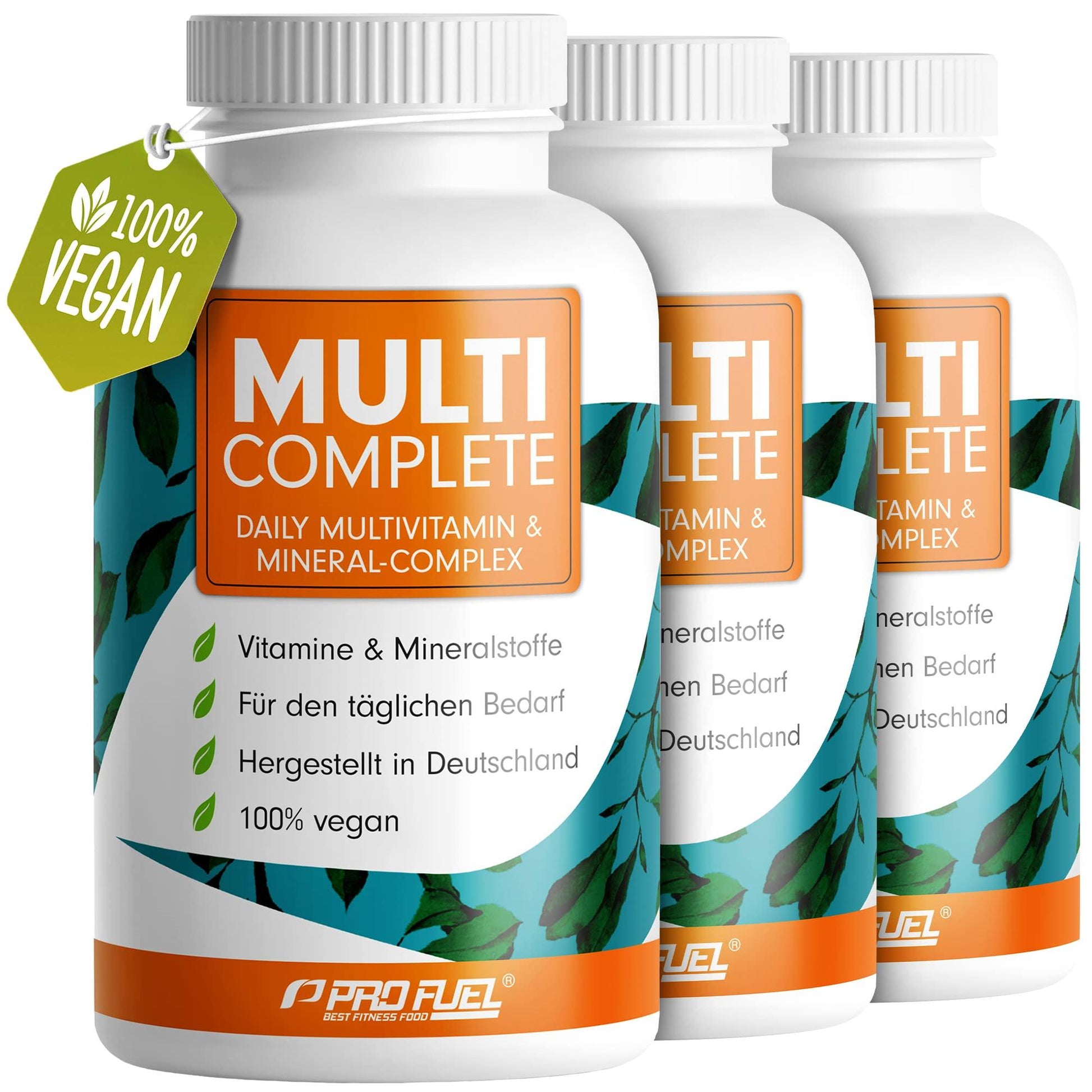 Vegane Vitamine & Mineralstoffe - 180 Kapseln - MULTI COMPLETE Multivitamin & Mineral-Komplex vegan: Vitamin A, B2, B12, D3, K2, Folsäure, Calcium, Magnesium, Zink, Eisen, Selen, Jod - 2 Monats-Vorrat - urmax