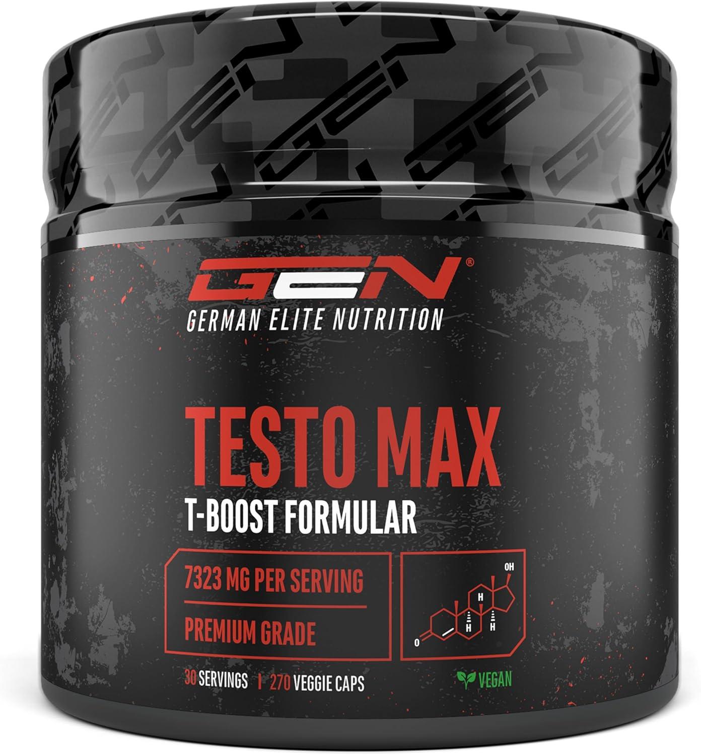 Testo MAX - 270 Capsules - High Dose (6780 mg) per Daily Serving with Amino Acids + Plant Extracts Tribulus + Maca Extract + Boron + D-Aspartic Acid - Laboratory-Tested - German Elite Nutrition - urmax