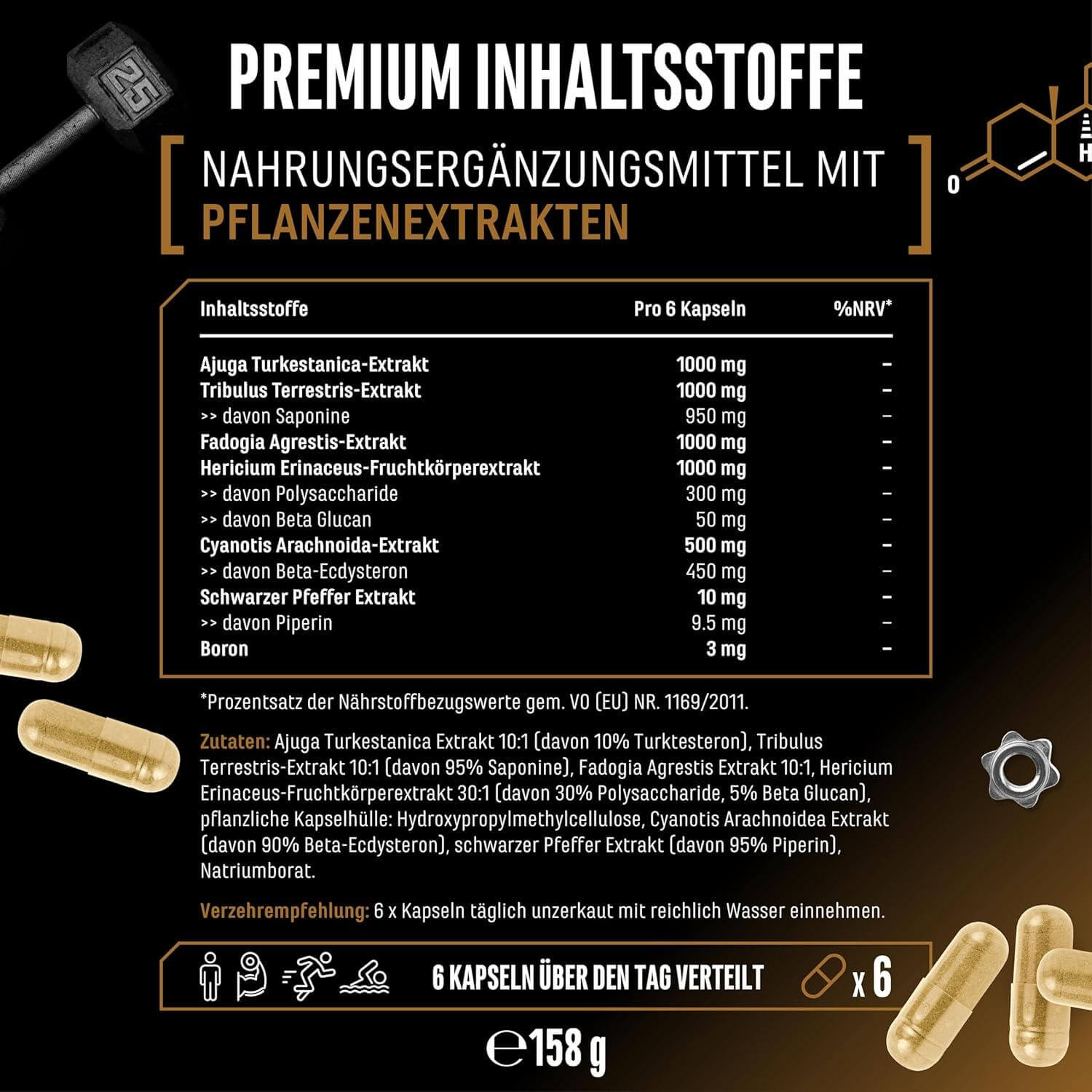 Testo Stack Pro - Екстра Силен Натурален T-Boost Комплекс | 180 Веган Капсули 🔥 Високоефективна формула с Turkesteron, Ecdysteron, Fadogia Agrestis, Tribulus, Hericium и Бор! - urmax