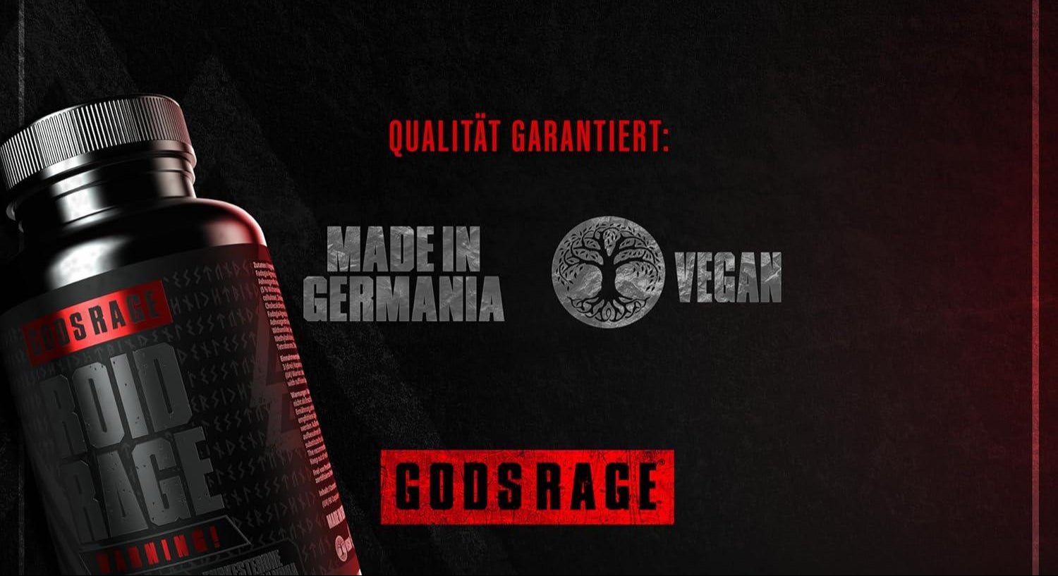 GODSRAGE ROID RAGE – 500 mg Turkesteron, 500 mg Fadogia Agrestis & 150 mg Ashwagandha – Einzigartiges & Hochdosiertes 3-in-1 Supplement – Die stärkste Alternative zu Tongkat Ali, 90 Kapseln – Germany - urmax