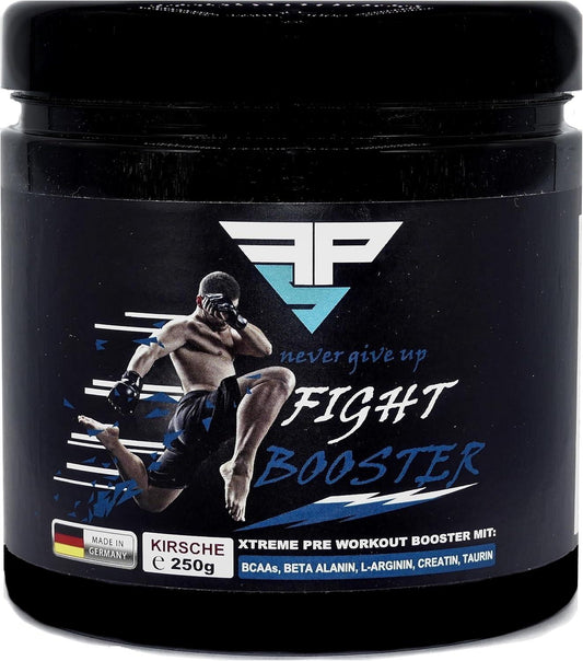 FPS- HARDCORE FIGHT BOOSTER/PRE WORKOUT BOOSTER | 250g Pulver | Kirschgeschmack | MIT: Aminosäuren, BCAAs, Creatin, Koffein, Taurin und Kurkuma - urmax