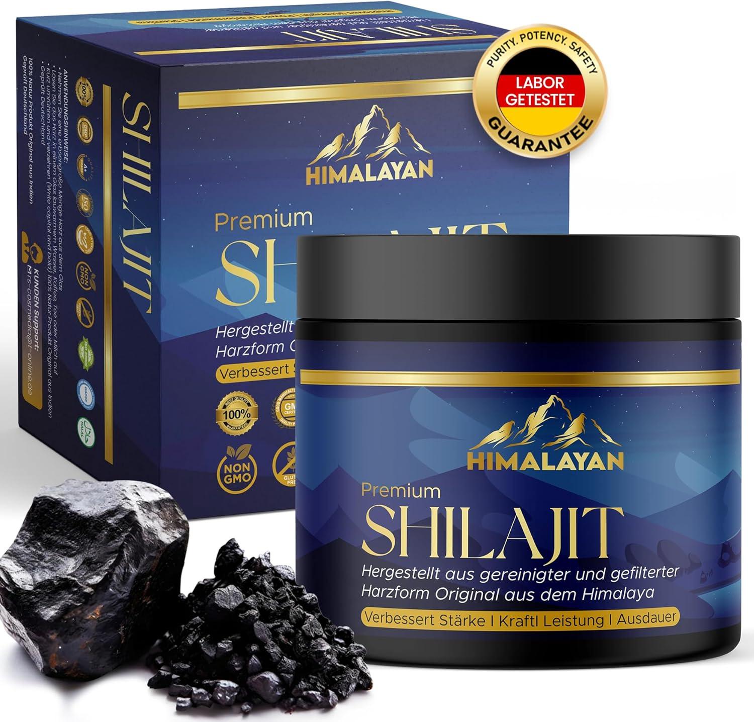 Shilajit Himalaya 900 mg | Premium Mumijo Shilajit-Harz 20g | Spurenelemente & Mikronährstoffe | 100% Indien-Shilajit | Energie & Vitalität – Inkl. Dosierlöffel - urmax
