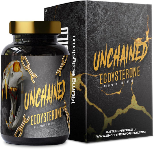 UNCHAINED® - Ecdysterone Kapseln hochdosiert / 140mg reines Beta Ecdysteron hochdosiert/Testosteron Booster Muskelaufbau / 60 vegane Ecdysteron Kapseln zur optimalen Unterstützung beim Bodybuilding - urmax