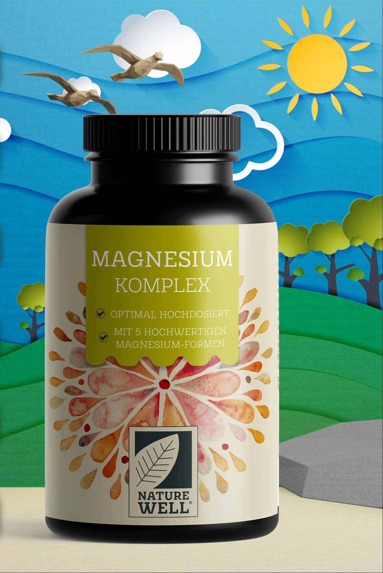Magnesium Komplex 180 Kapseln, 400 mg pro Tag aus 5 hochwertigen -Formen: -Oxid, Citrat, Bisglycinat, Malat & Ascorbat, optimale Bioverfügbarkeit, Vorrat für 3 Monate - urmax