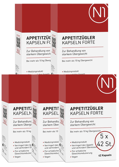 N1 Appetite Suppressant Forte – Medical Device for Treating Severe Obesity – Diet, Appetite Suppressant Strong Quick Weight Loss, Quick Weight Loss Tablets, 42 Capsules - urmax