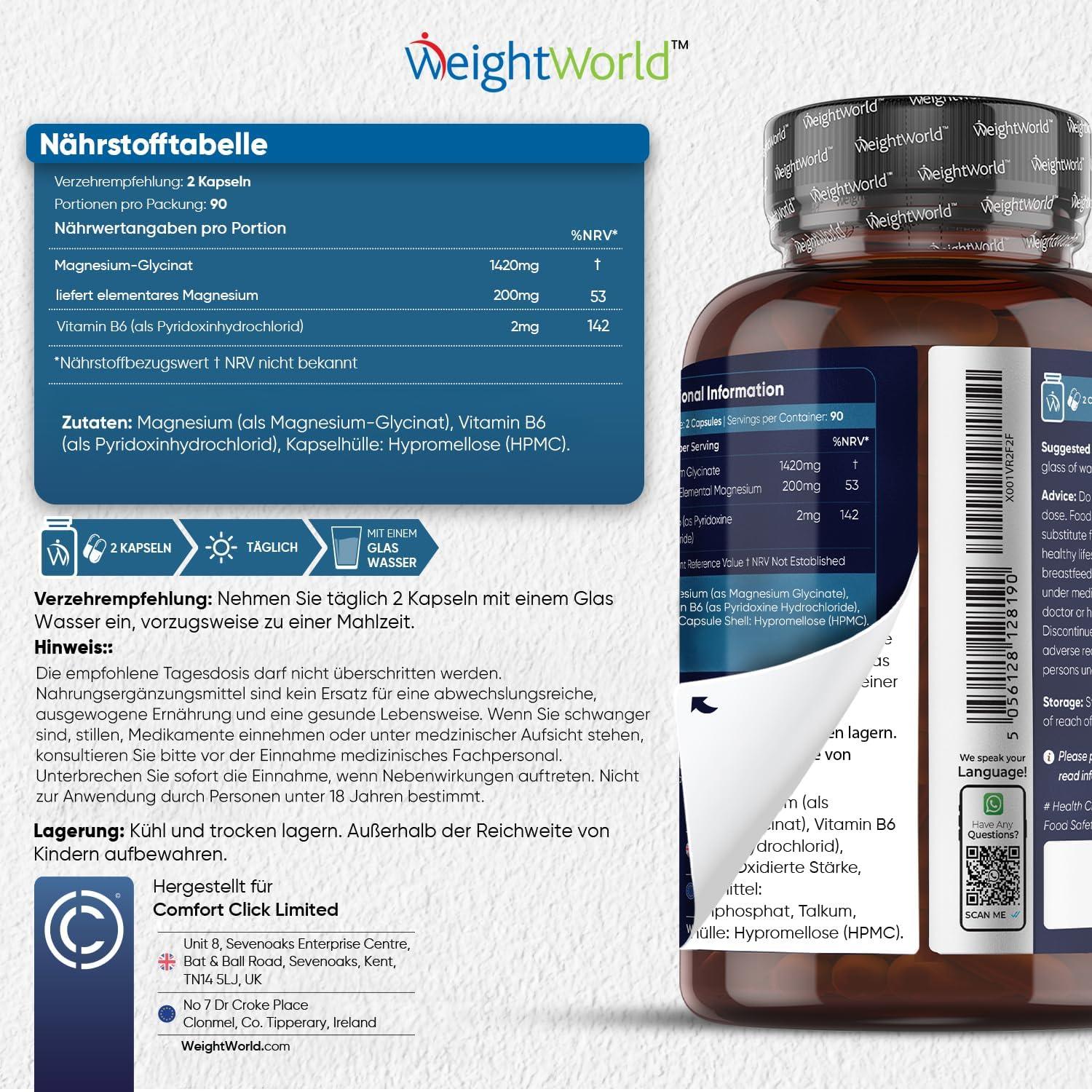 🔥 Magnesium Glycinat – 180 Капсули | 1420 mg Магнезиев Бисглицинат + Витамин B6 | 200 mg Елементарен Магнезий на Дневна Доза | Подкрепа за Мускули, Кости и Енергия 🏆 ПОДОБРЕНА ФОРМУЛА ЗА ОПТИМАЛНА АБСОРБЦИЯ И БЕЗ СТОМАШЕН ДИСКОМФОРТ! - urmax