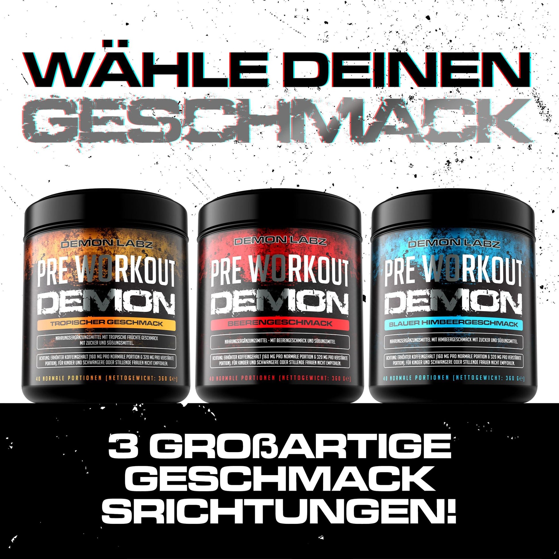 🔥 Pre Workout Demon – 360g | Blauer Himbeer | 40 Дози | Pre-Workout Booster с Креатин, Бета-Аланин, Таурин и Кофеин | Веган | Климатично неутрален | Произведен в Германия 🔥 - urmax