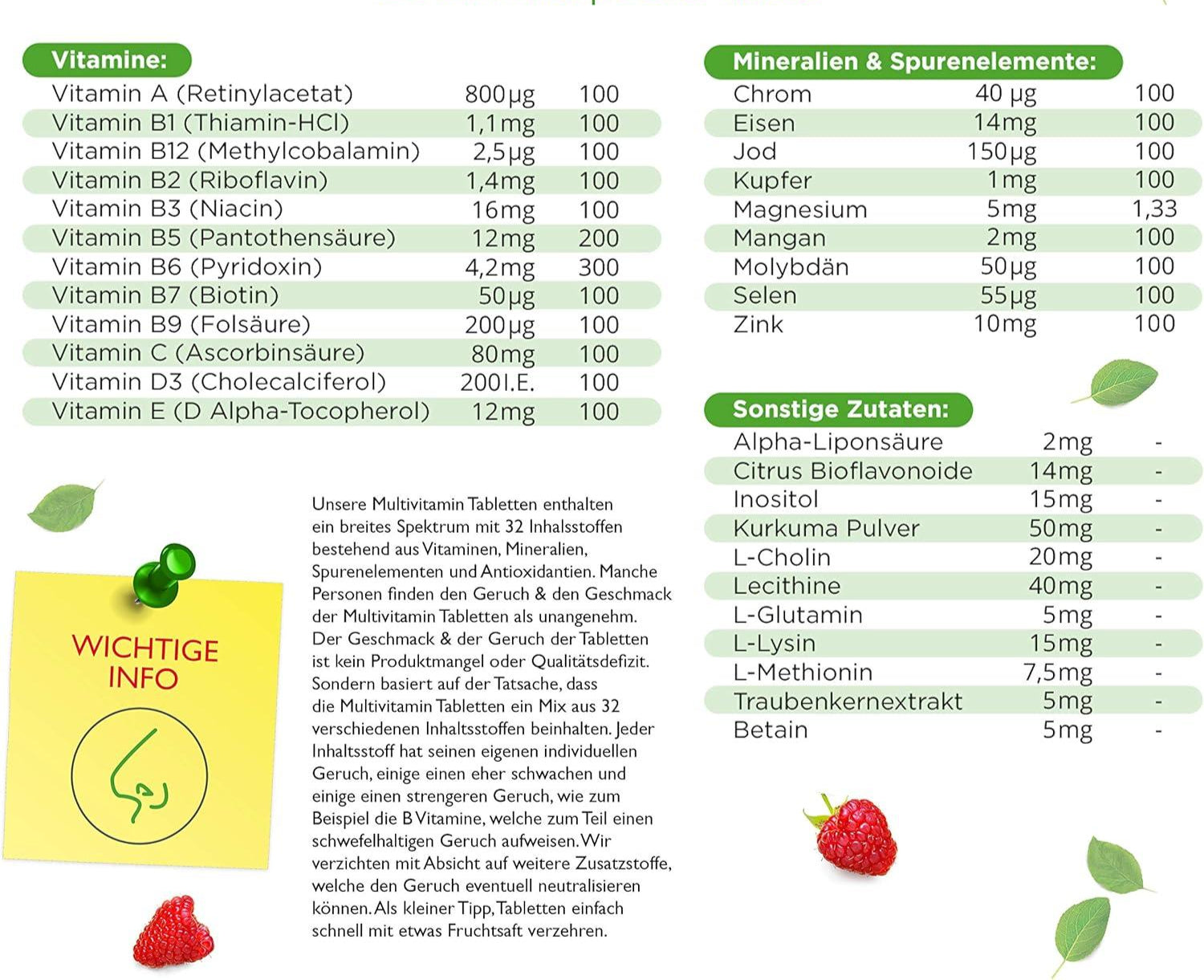 Multivitamin A-Z - 365 Tabletten (12 Monate) - 32 aktive Inhaltsstoffe - Kombination aus Mineralien + Aminosäuren + Spurenelementen + Pflanzenextrakten - Vegan - Hochdosiert - urmax