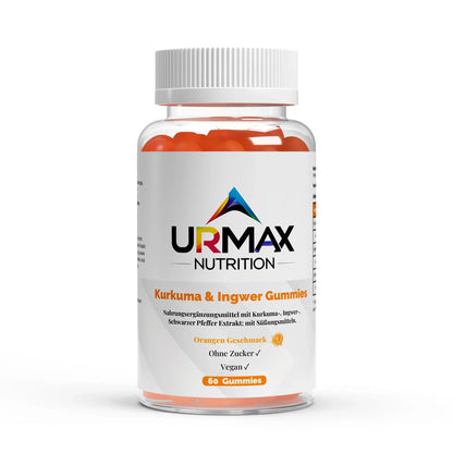 🌿 Куркума + Джинджифил + Черен пипер дъвчащи бонбони – 60 броя - urmax