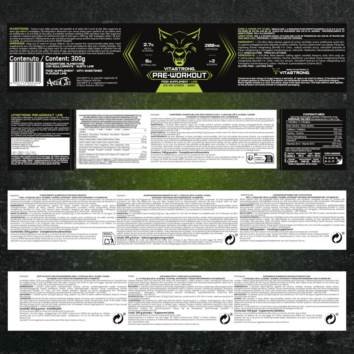 🔥 Vitastrong Pre Workout – 300 г | 24 дози | Портокалов вкус 🏋️‍♂️ Енергия, издръжливост и максимална концентрация за всяка тренировка! - urmax