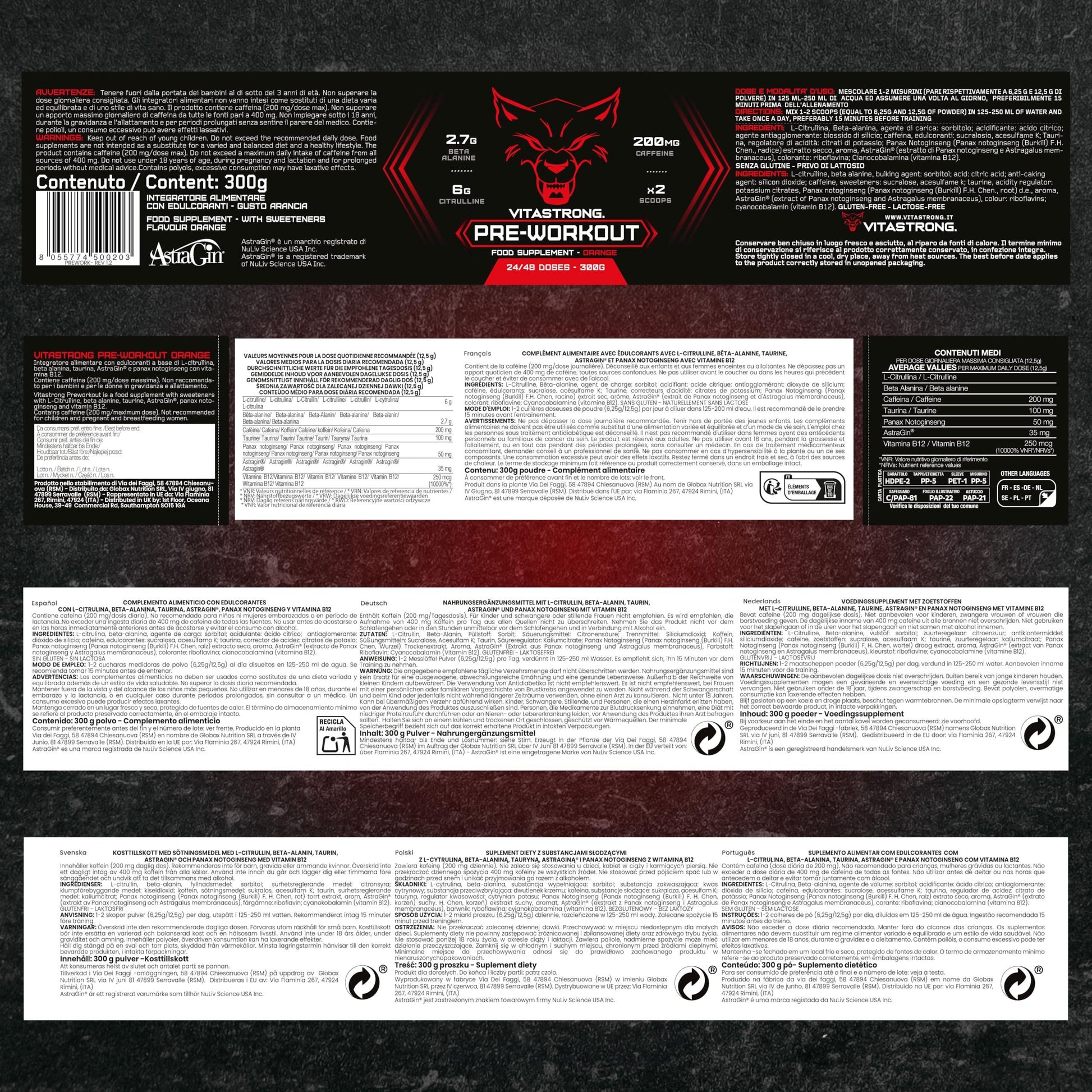 🔥 Vitastrong Pre Workout – 300 г | 24 дози | Портокалов вкус 🏋️‍♂️ Енергия, издръжливост и максимална концентрация за всяка тренировка! - urmax