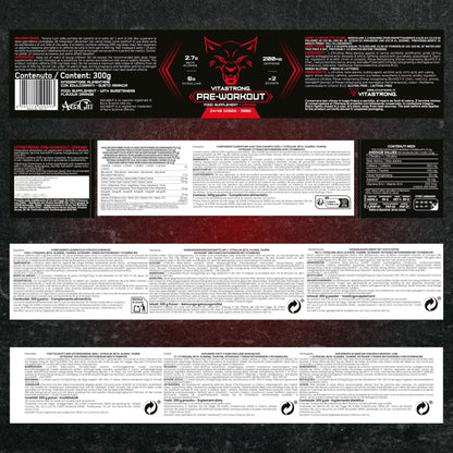 🔥 Vitastrong Pre Workout – 300 г | 24 дози | Портокалов вкус 🏋️‍♂️ Енергия, издръжливост и максимална концентрация за всяка тренировка! - urmax
