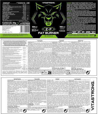 Vitastrong Zero-Fat Abnehmen Schnell Fettverbrenner | Stoffwechsel Beschleunigen Abnehmen tabletten, Fat Burner | Thermogenische Entwässerung für Fettverlust | Für Damen und Herren Hohe Qualität - urmax