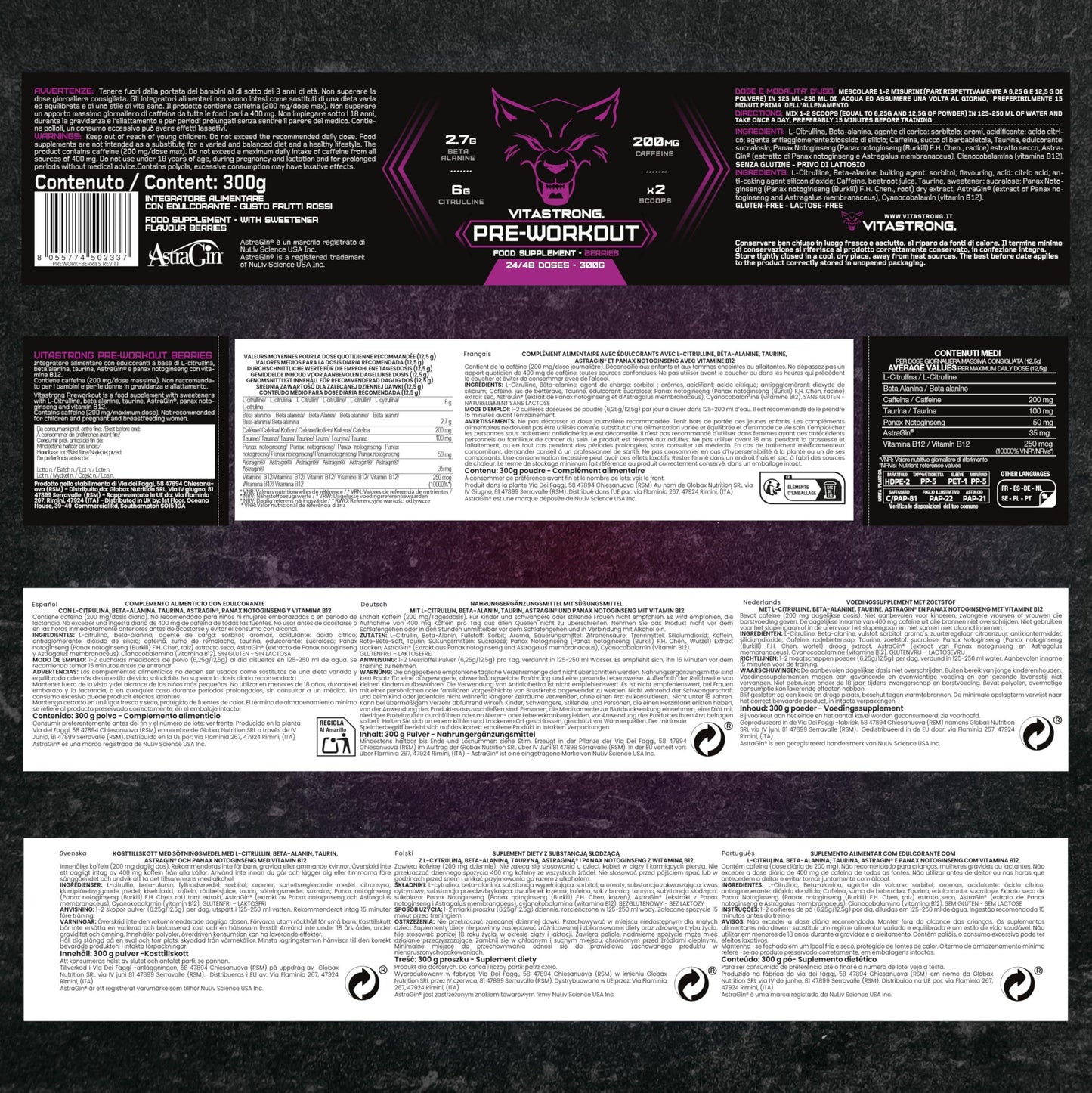 🔥 Vitastrong Pre Workout – 300 г | 24 дози | Портокалов вкус 🏋️‍♂️ Енергия, издръжливост и максимална концентрация за всяка тренировка! - urmax