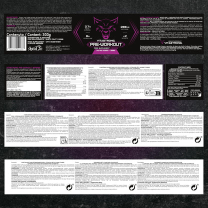 🔥 Vitastrong Pre Workout – 300 г | 24 дози | Портокалов вкус 🏋️‍♂️ Енергия, издръжливост и максимална концентрация за всяка тренировка! - urmax