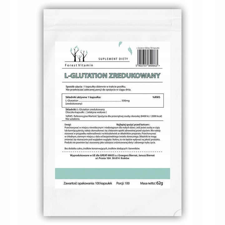 💎 GLUTATHION REDUZIERT STARK 500 mg – 100 Kapseln | Waldvitamin