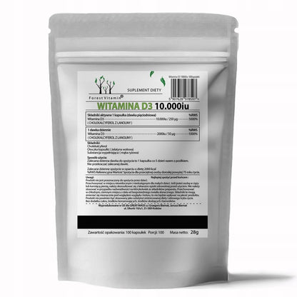 ☀️ VITAMIN D3 10.000 IU – 100 капсули | Forest Vitamin