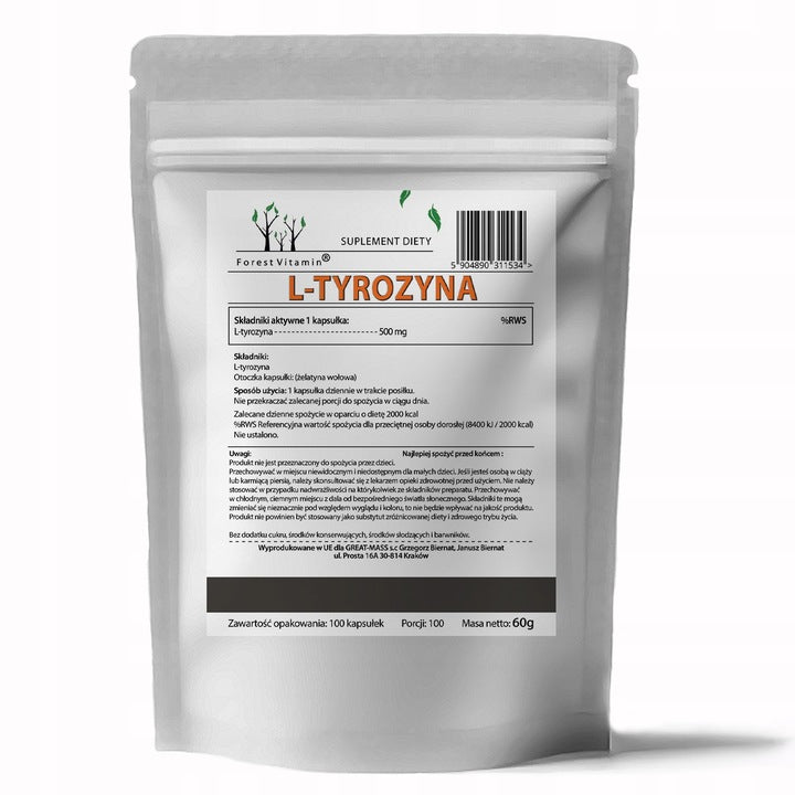 🧠 L-TYROSIN 500 mg – 100 Kapseln | Waldvitamin