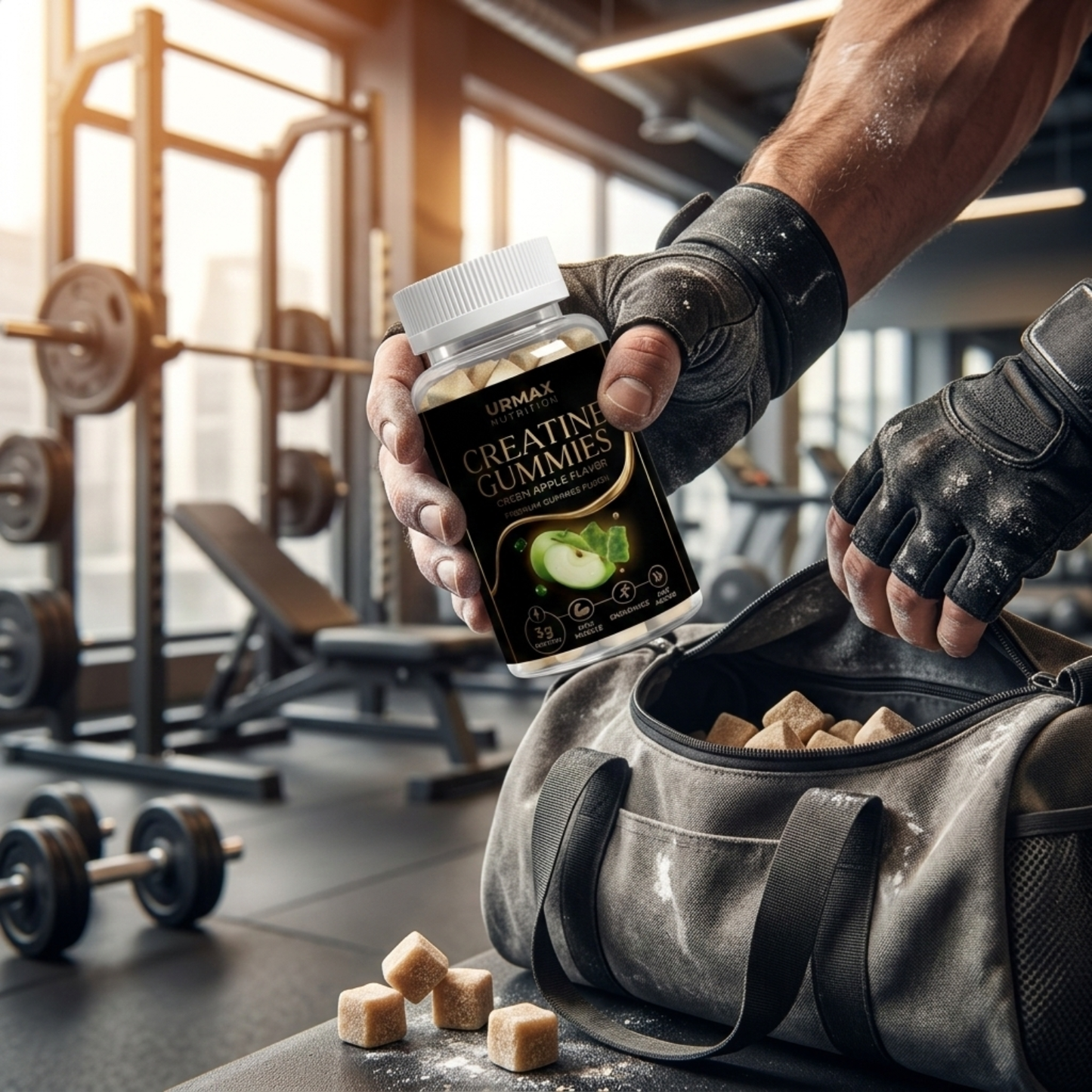 URMAX™ Creatine Gummies – Crisp Apple | Premium Creatine Gummies (90 pcs.)