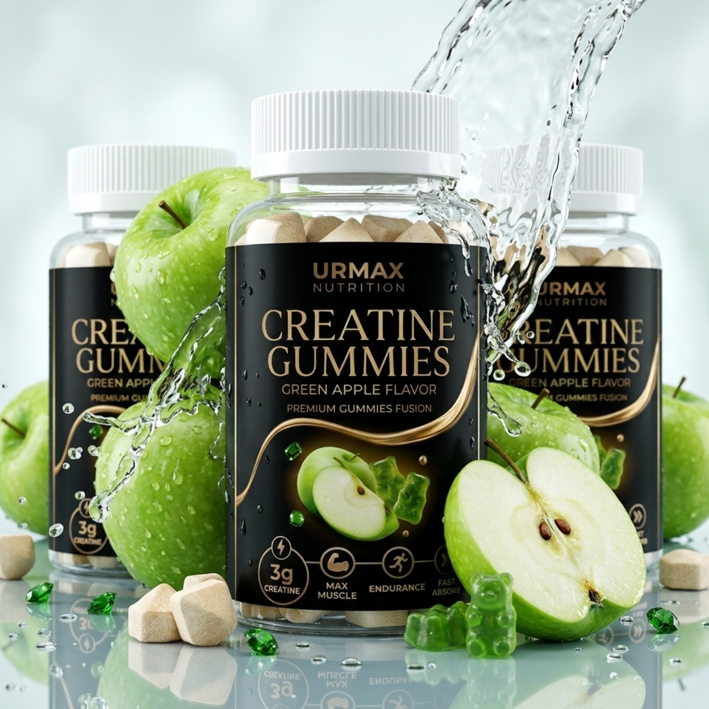 URMAX™ Creatine Gummies – Crisp Apple | Premium Creatine Gummies (90 pcs.)