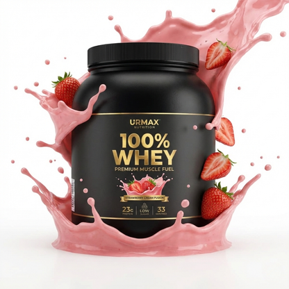 100% WHEY: Premium Muskelnahrung – Erdbeercreme (1 kg)