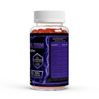 Urmax Ashwa Zen supplement bottle with lavender, chamomile, ashwagandha, zero sugar label