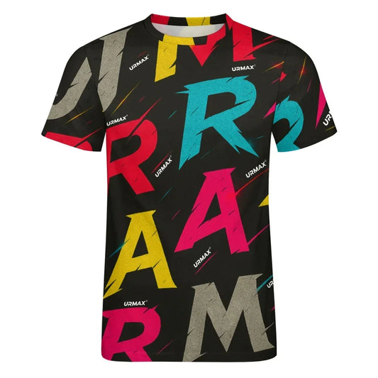 URMAX™ Street Vibe T-Shirt – Herren-T-Shirt aus Baumwolle mit mehrfarbigem Graffiti-Design