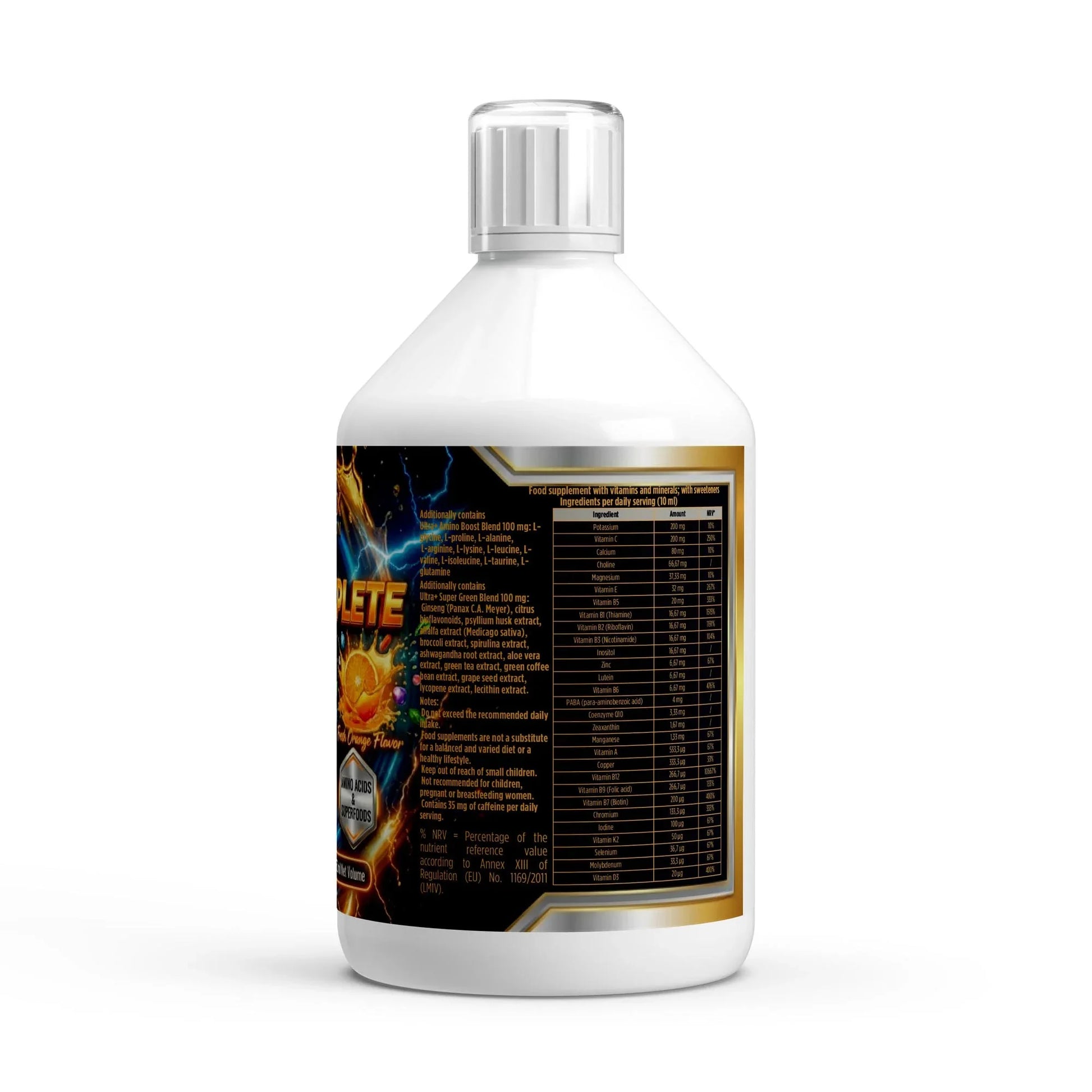 urmax dietary supplement bottle with nutrition facts label, photographed on a white background