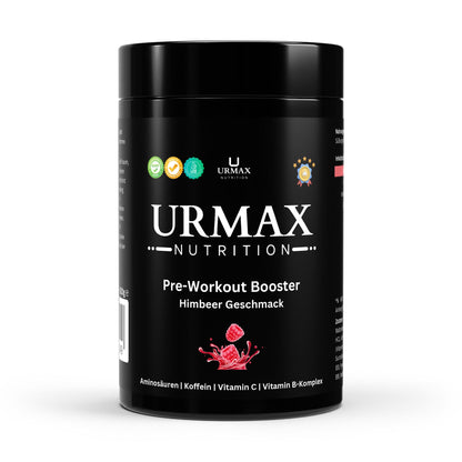 Pre-Workout Booster – Малина – 520 g Максимум енергия. Остър фокус. Дива тренировка – с вкус на сочна малина! - urmax