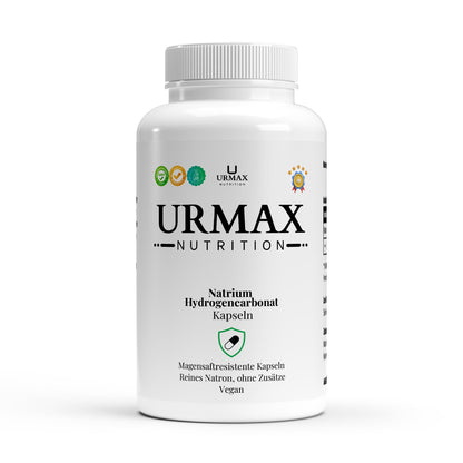 URMAX Натриев Хидрогенкарбонат (Натрон)Чист натриев хидрогенкарбонат за баланс и комфорт – Стомашноустойчиви капсули, 120 бр. - urmax